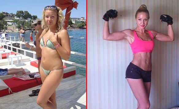fotos antes e depois do aumento dos seios com ajuda de esportes